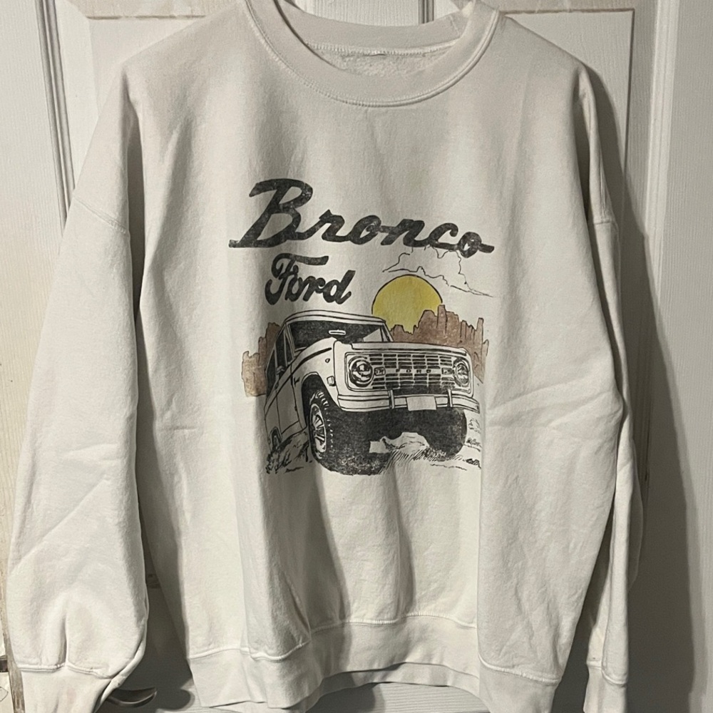 Ford Bronco Men's Cream Crewneck Sweater